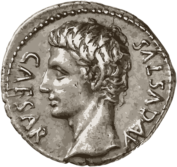 Obverse of a coin from the Roman Empire featuring Emperor Augustus circa 19BC